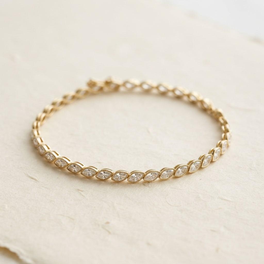 Hoja Marquise Tennis Bracelet