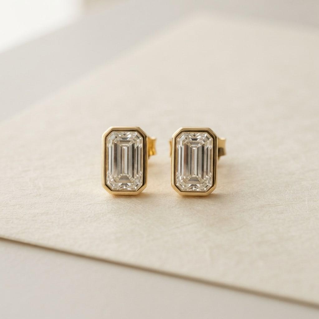 Marco Emerald-Cut Studs