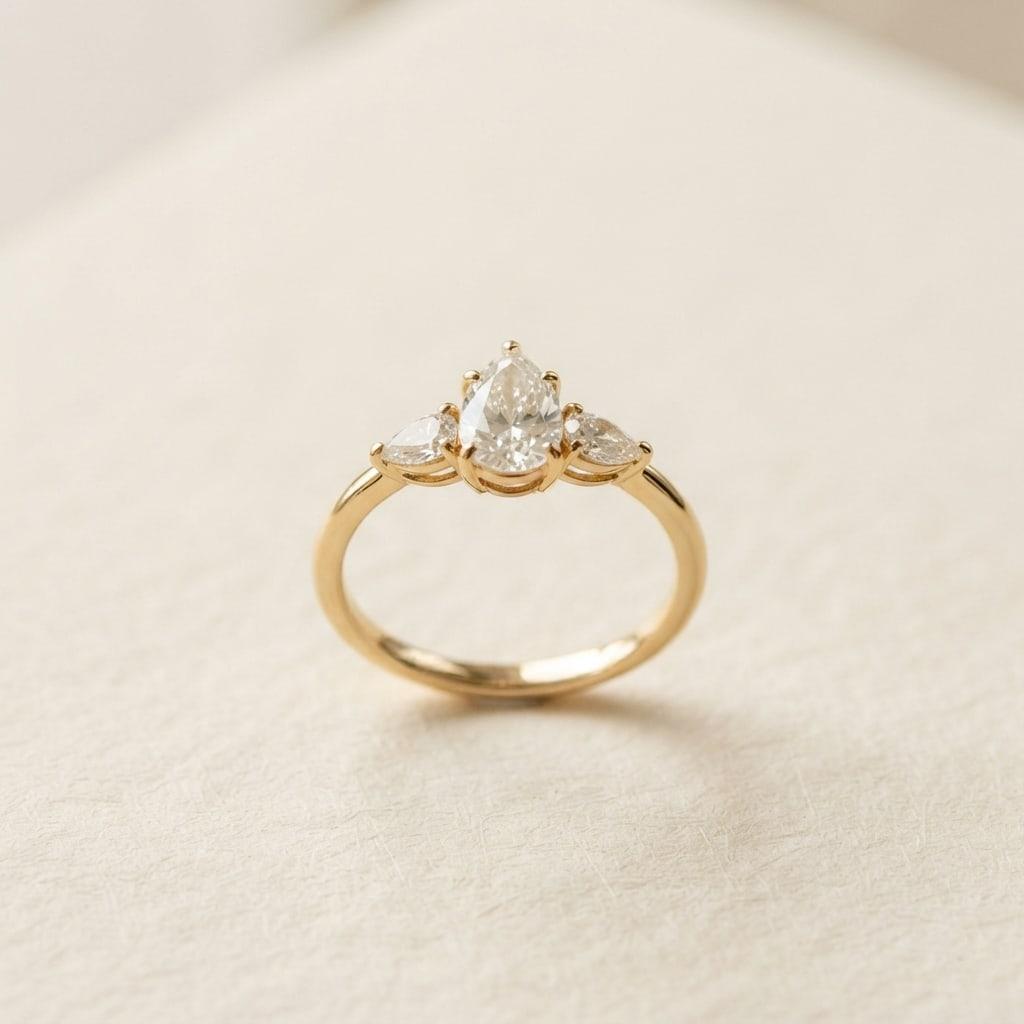 Marea Pear Trilogy Ring