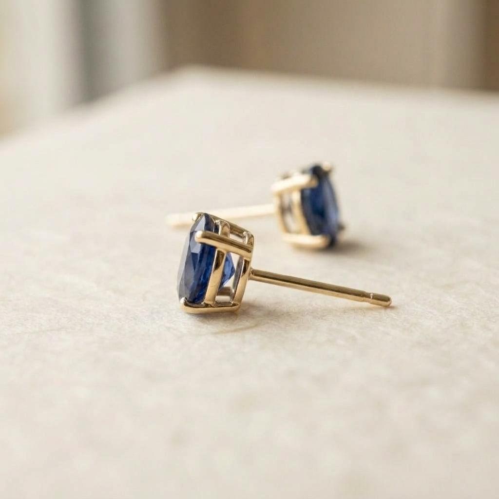 Pendientes Añil, oro amarillo 18k, vista lateral