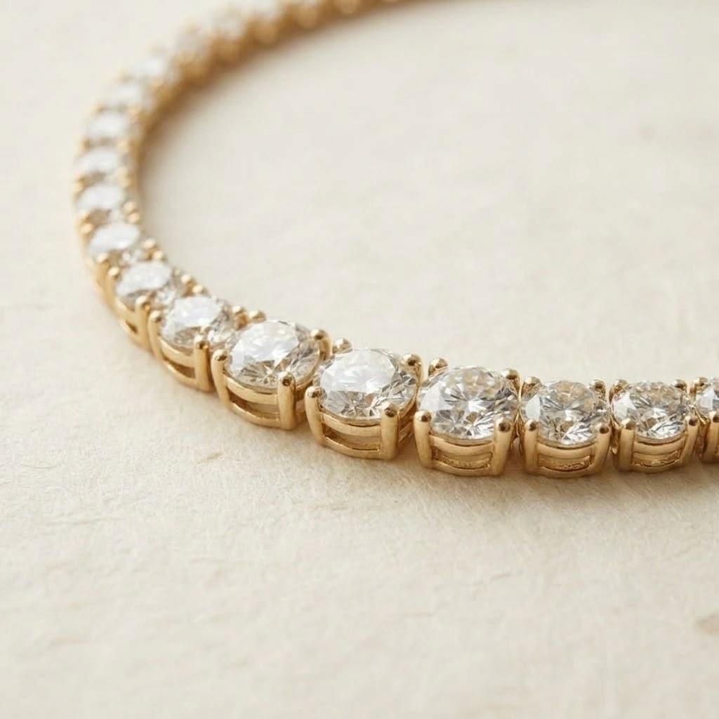 Collar Rivière, oro amarillo 18k, detalle de la piedra